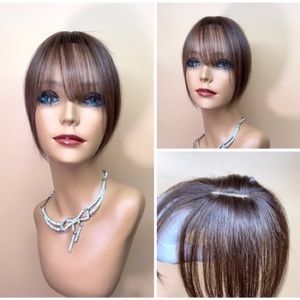 11” Dark Brown Lace Base 100%Human Hair Topper Toupee